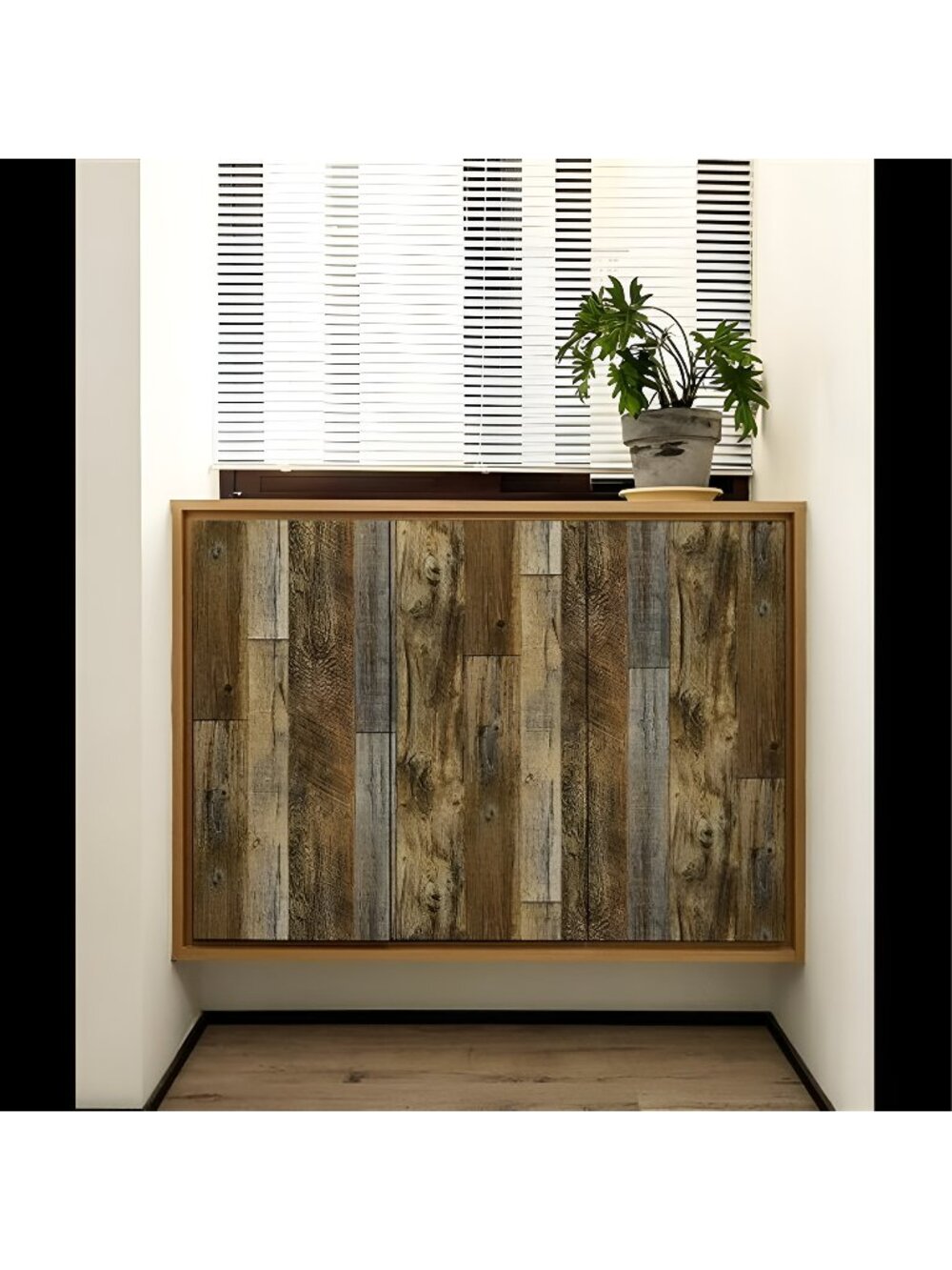 Peel and Stick Wood Plank Wallpaper Shiplap 17.7in x 9.8ft Brown Vinyl